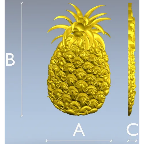 Pineapple Blossom Relief - STL 3D model for CNC milling