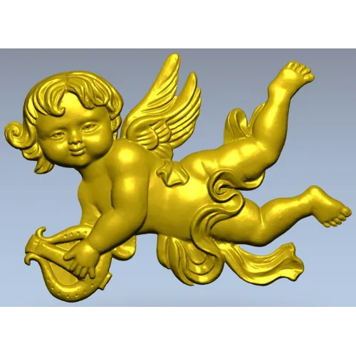 Ангел с лирой - 3D модель STL для ЧПУ