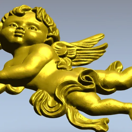 Ангел с лирой - 3D модель STL для ЧПУ