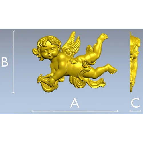 Ангел с лирой - 3D модель STL для ЧПУ