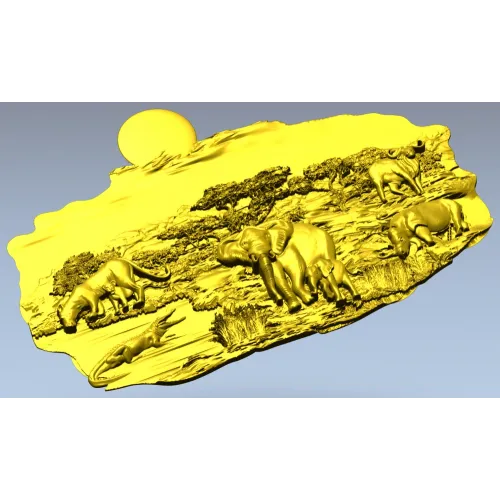 Барельеф саванна - 3D модель STL для ЧПУ