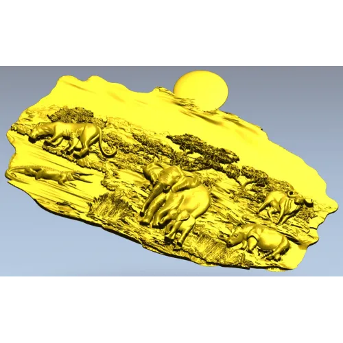 Барельеф саванна - 3D модель STL для ЧПУ