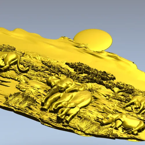 Барельеф саванна - 3D модель STL для ЧПУ