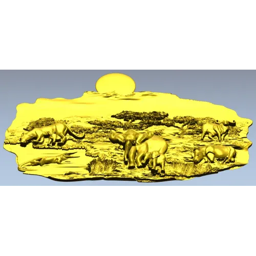 Барельеф саванна - 3D модель STL для ЧПУ