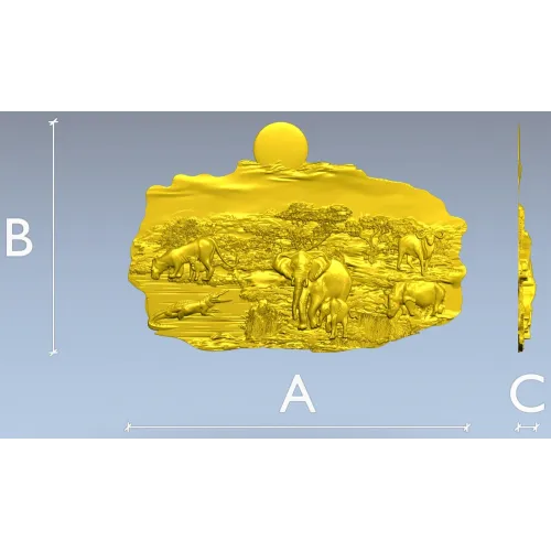 Барельеф саванна - 3D модель STL для ЧПУ