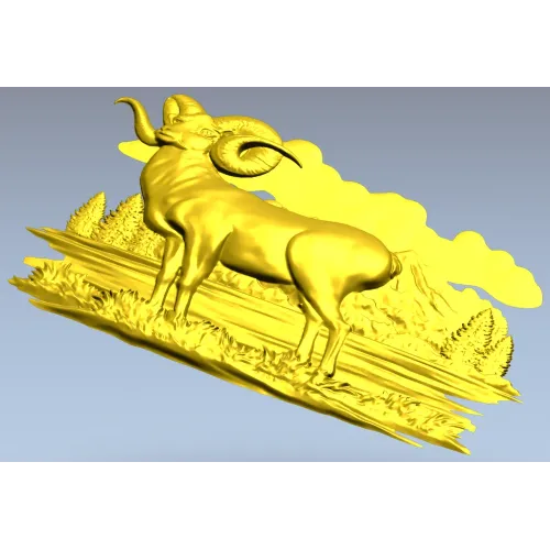 Mountain Ram relief STL for CNC milling