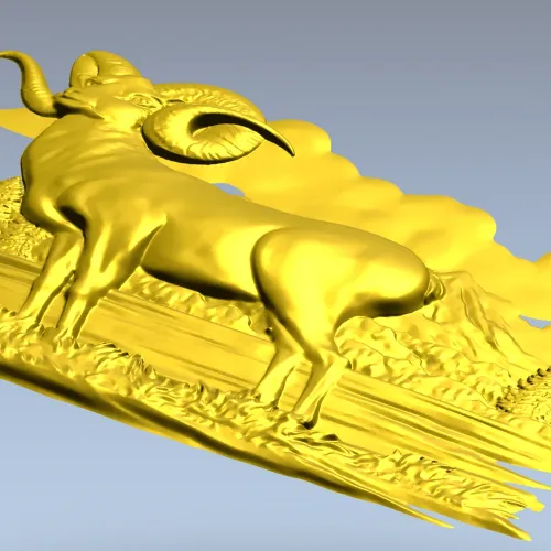 Mountain Ram relief STL for CNC milling