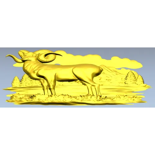 Mountain Ram relief STL for CNC milling