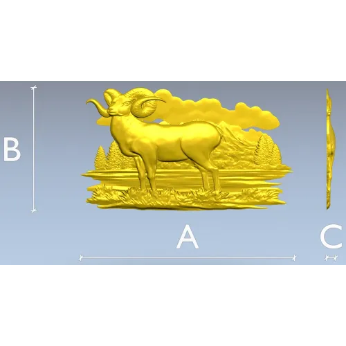 Mountain Ram relief STL for CNC milling