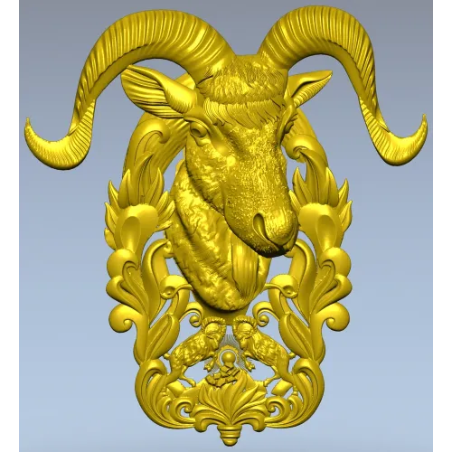 Ram Head High-Relief STL Model for CNC
