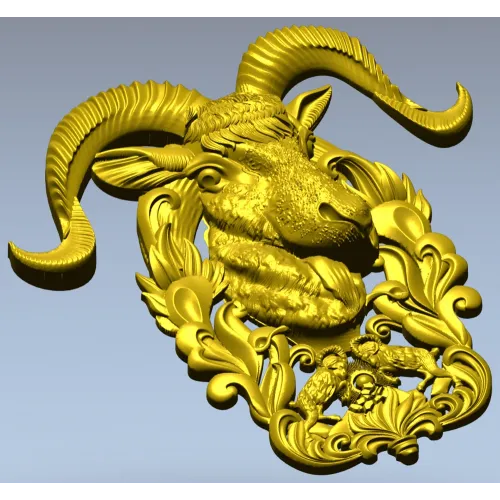 Ram Head High-Relief STL Model for CNC