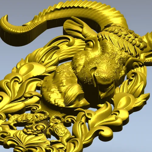 Ram Head High-Relief STL Model for CNC