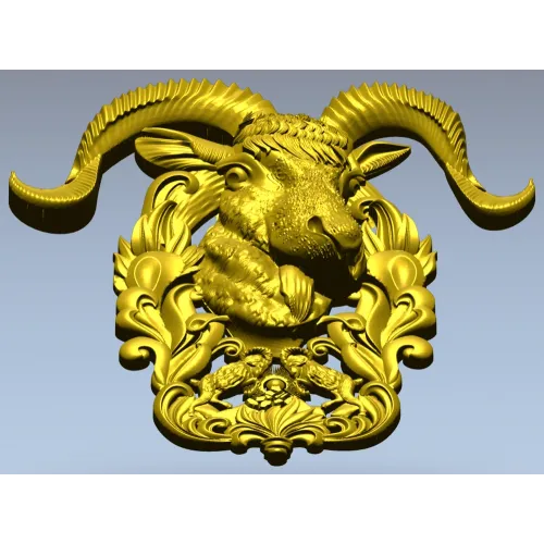 Ram Head High-Relief STL Model for CNC