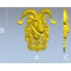 Ram Head High-Relief STL Model for CNC