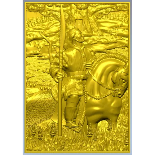 Batyr relief panel STL for CNC carving