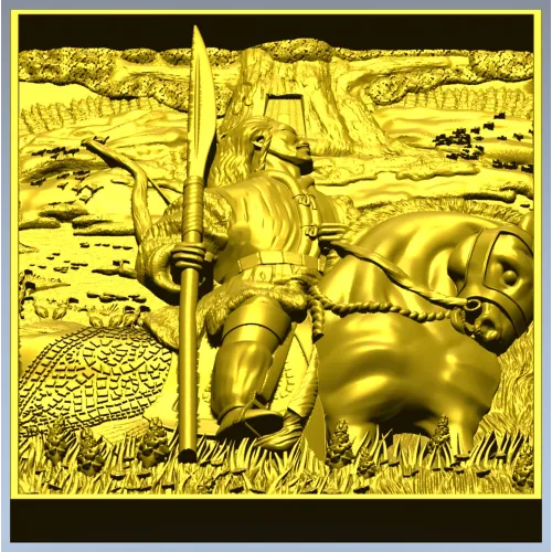 Batyr relief panel STL for CNC carving