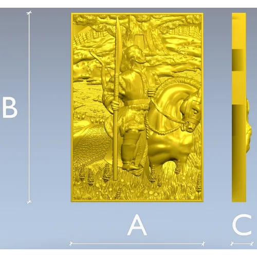 Batyr relief panel STL for CNC carving