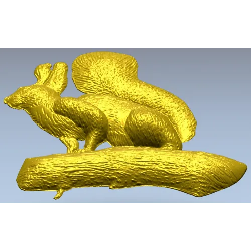 Белка на ветке - 3D модель STL для ЧПУ