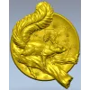 Squirrel Medallion STL - high-relief 3D model for CNC