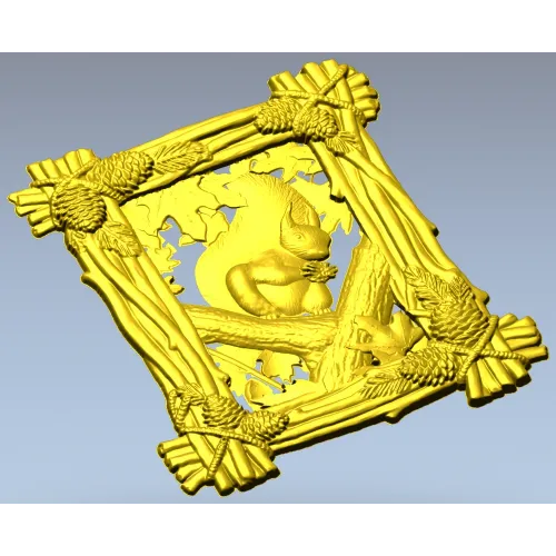 Белка в лесной раме - 3D модель STL для ЧПУ