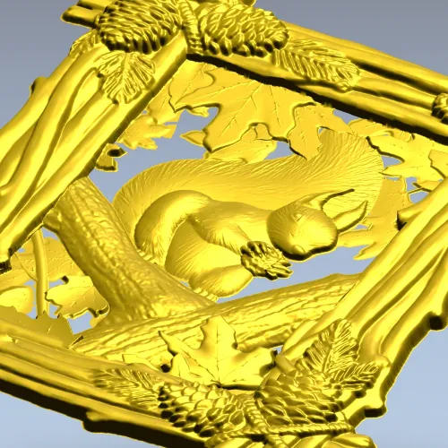 Белка в лесной раме - 3D модель STL для ЧПУ