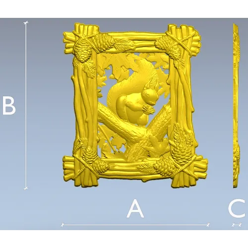 Белка в лесной раме - 3D модель STL для ЧПУ