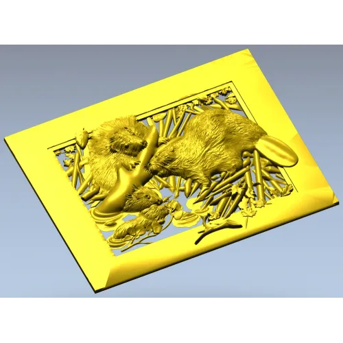 Панно "Бобровая заводь" - 3D модель STL для ЧПУ