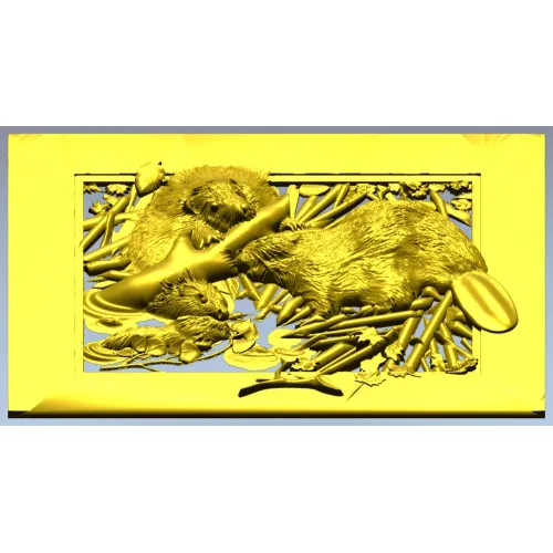 Панно "Бобровая заводь" - 3D модель STL для ЧПУ