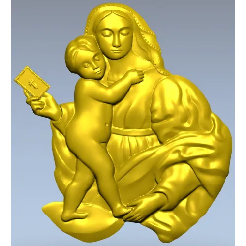 Богородица с Младенцем - 3D модель STL для ЧПУ