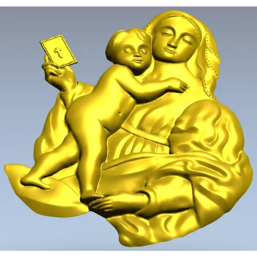 Богородица с Младенцем - 3D модель STL для ЧПУ