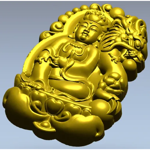 Бодхисаттва с драконом - 3D модель STL для ЧПУ