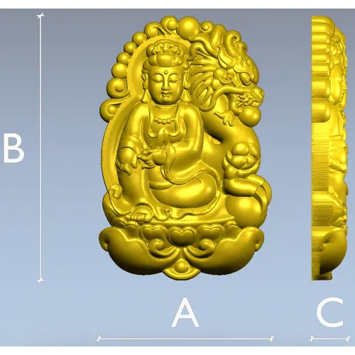 Бодхисаттва с драконом - 3D модель STL для ЧПУ