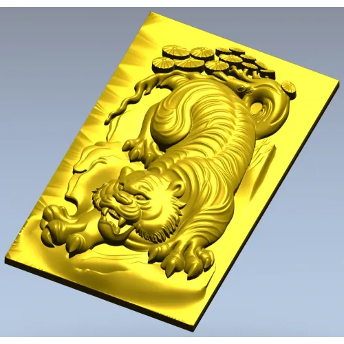 3D модель STL панно "Грозный тигр" для ЧПУ