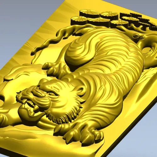 3D модель STL панно "Грозный тигр" для ЧПУ