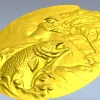 Большой улов - 3D модель STL для ЧПУ, рельефный медальон