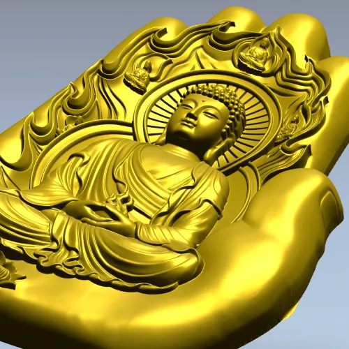 Будда в ладони - 3D модель STL для ЧПУ