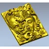 Buddha and Demon high-relief panel STL model for CNC