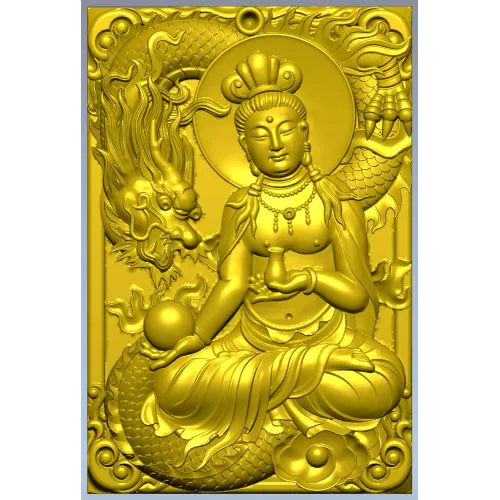 Serene Dragon Buddha Plaque