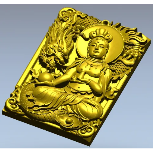 Serene Dragon Buddha Plaque