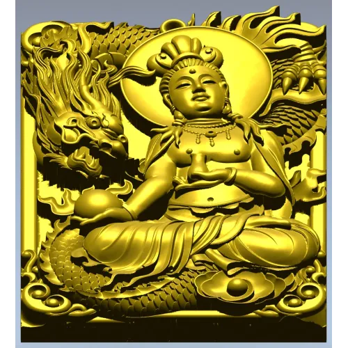 Serene Dragon Buddha Plaque