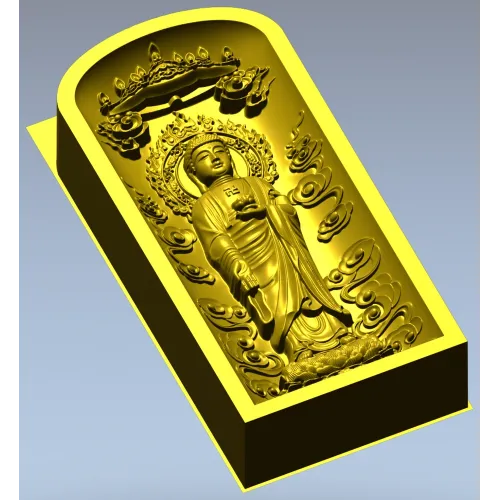 Serene Standing Buddha Relief STL