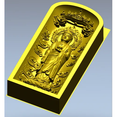 Serene Standing Buddha Relief STL