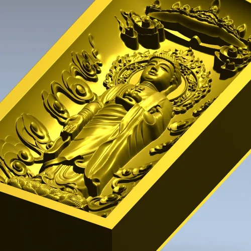 Serene Standing Buddha Relief STL