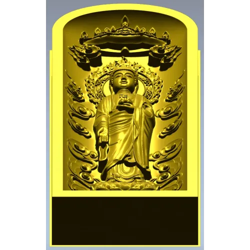 Serene Standing Buddha Relief STL