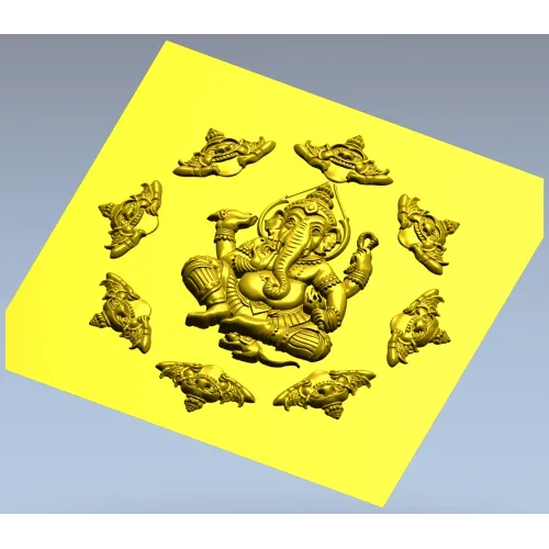 Рельефная 3D панель с Ганешей - STL для ЧПУ