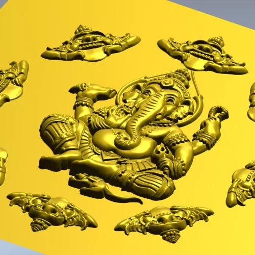 Рельефная 3D панель с Ганешей - STL для ЧПУ