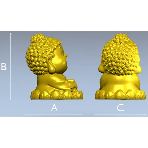 Малыш-Будда на лотосе - 3D модель STL для ЧПУ