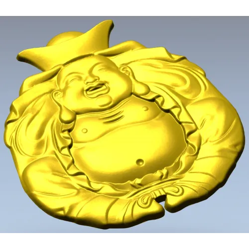 Смеющийся Будда - рельефная 3D модель STL для ЧПУ