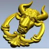 Голова быка в картуше - 3D модель STL для ЧПУ
