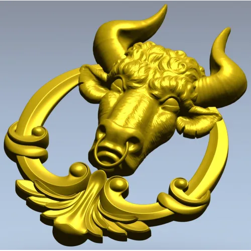 Голова быка в картуше - 3D модель STL для ЧПУ